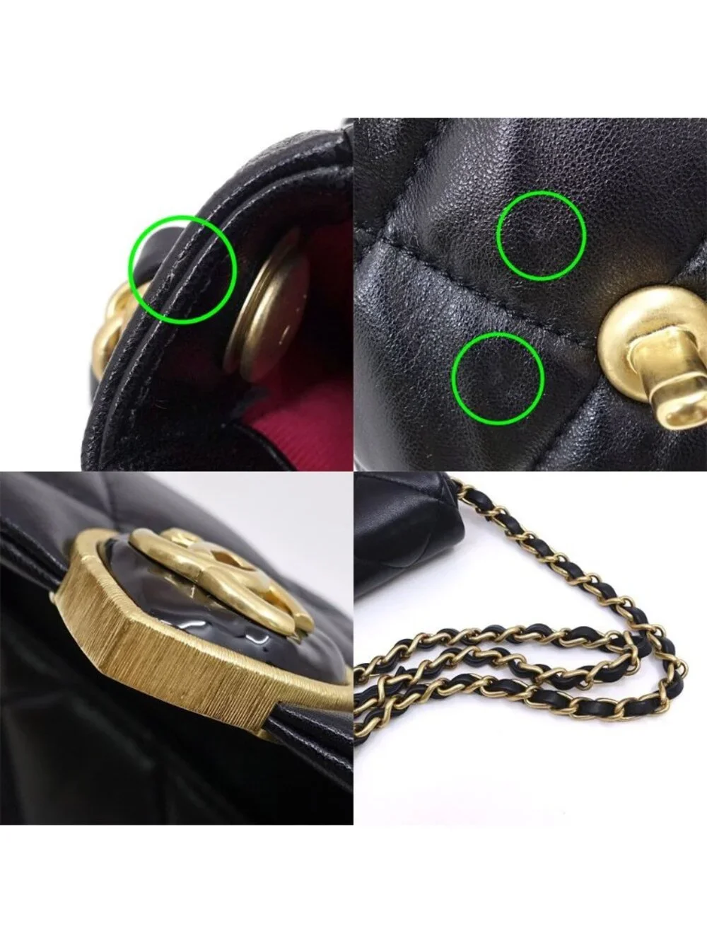 Chanel Heart Lock Chain Shoulder Bag Lambskin BK